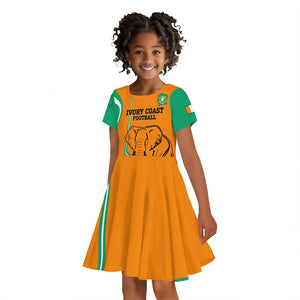 Custom Ivory Coast Football Kid Short Sleeve Dress 2024 Go Champions Les Elephants