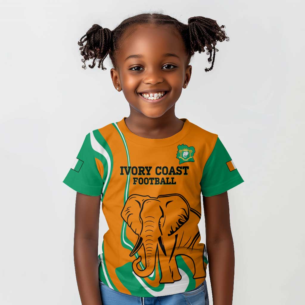 Custom Ivory Coast Football Kid T shirt 2024 Go Champions Les Elephants