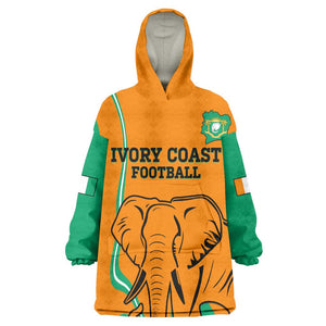 Custom Ivory Coast Football KId Wearable Blanket Hoodie 2024 Go Champions Les Elephants