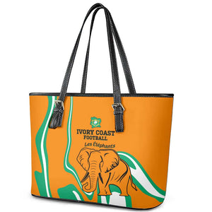 Ivory Coast Football Leather Tote Bag 2024 Go Champions Les Elephants