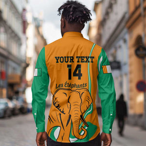 Custom Ivory Coast Football Long Sleeve Button Shirt 2024 Go Champions Les Elephants