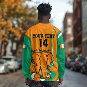 Custom Ivory Coast Football Long Sleeve Shirt 2024 Go Champions Les Elephants LT14