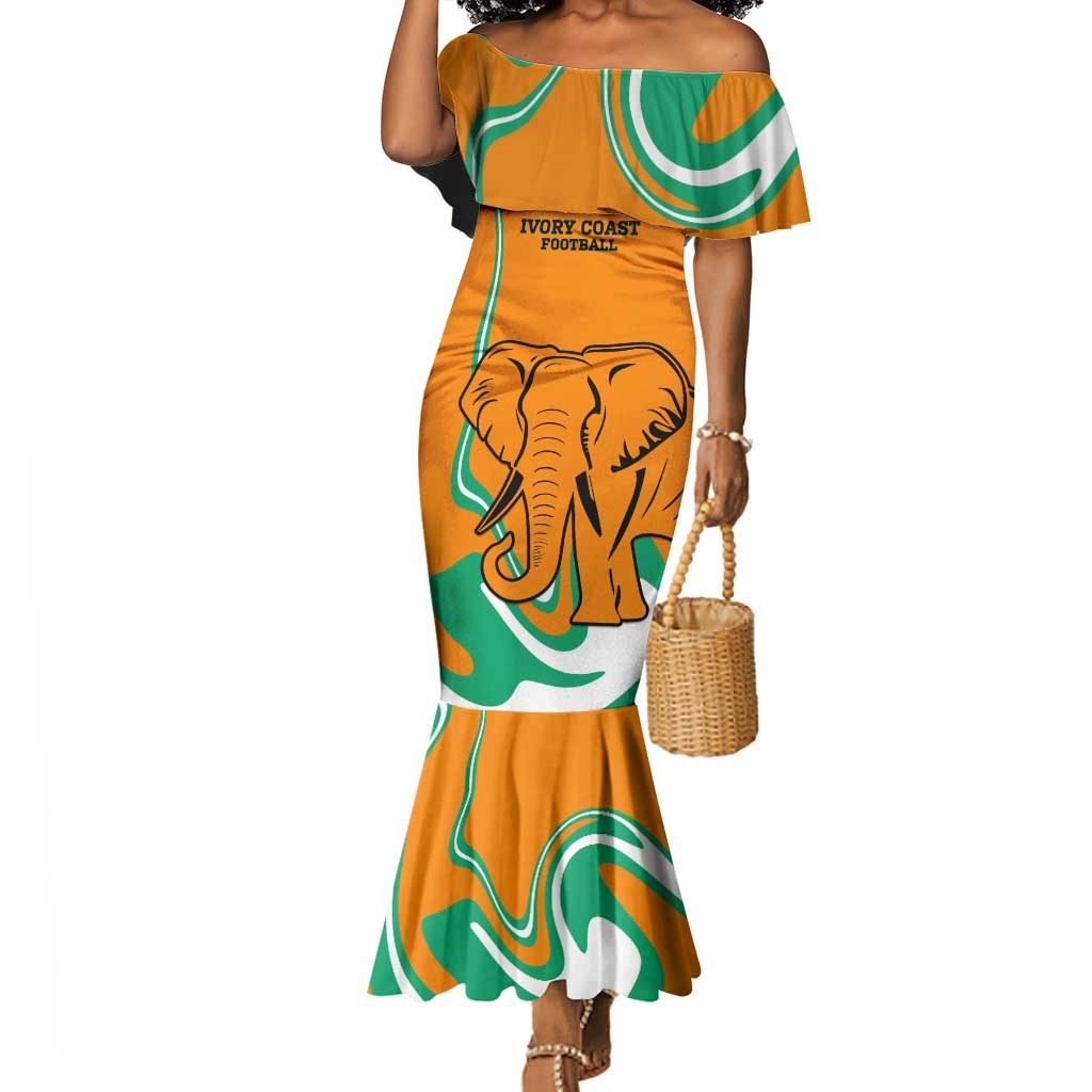 Custom Ivory Coast Football Mermaid Dress 2024 Go Champions Les Elephants