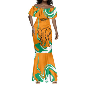 Custom Ivory Coast Football Mermaid Dress 2024 Go Champions Les Elephants