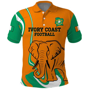 Custom Ivory Coast Football Polo Shirt 2024 Go Champions Les Elephants