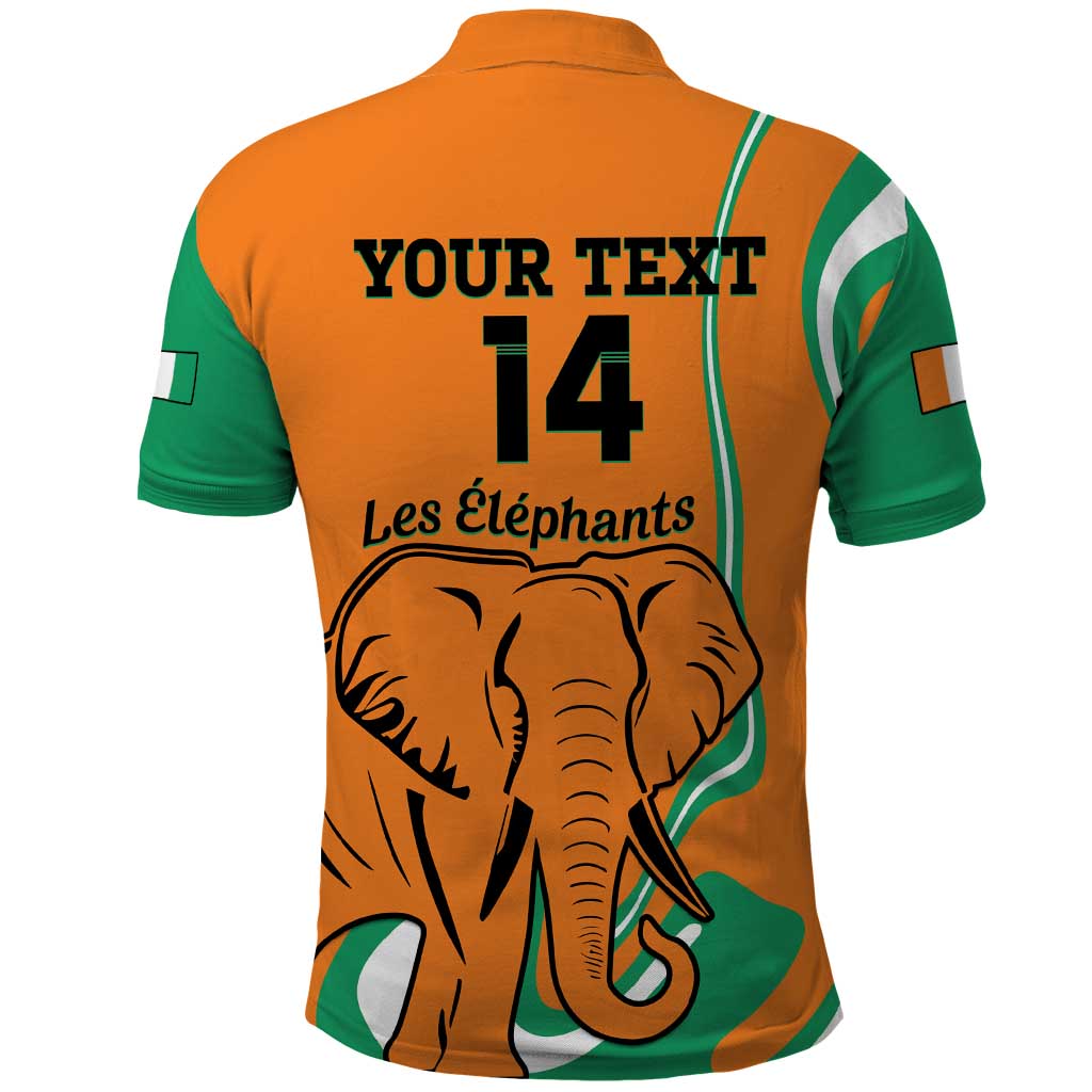 Custom Ivory Coast Football Polo Shirt 2024 Go Champions Les Elephants