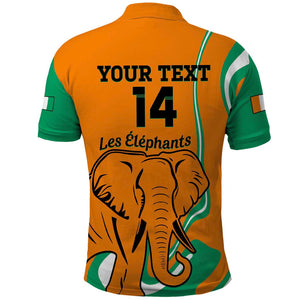 Custom Ivory Coast Football Polo Shirt 2024 Go Champions Les Elephants