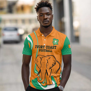 Custom Ivory Coast Football Polo Shirt 2024 Go Champions Les Elephants