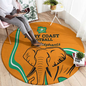 Ivory Coast Football Round Carpet 2024 Go Champions Les Elephants