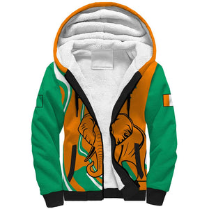 Custom Ivory Coast Football Sherpa Hoodie 2024 Go Champions Les Elephants