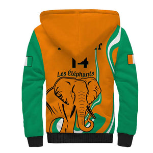 Custom Ivory Coast Football Sherpa Hoodie 2024 Go Champions Les Elephants