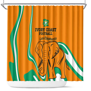 Ivory Coast Football Shower Curtain 2024 Go Champions Les Elephants