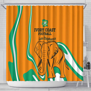 Ivory Coast Football Shower Curtain 2024 Go Champions Les Elephants