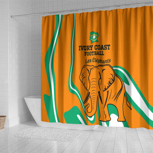 Ivory Coast Football Shower Curtain 2024 Go Champions Les Elephants