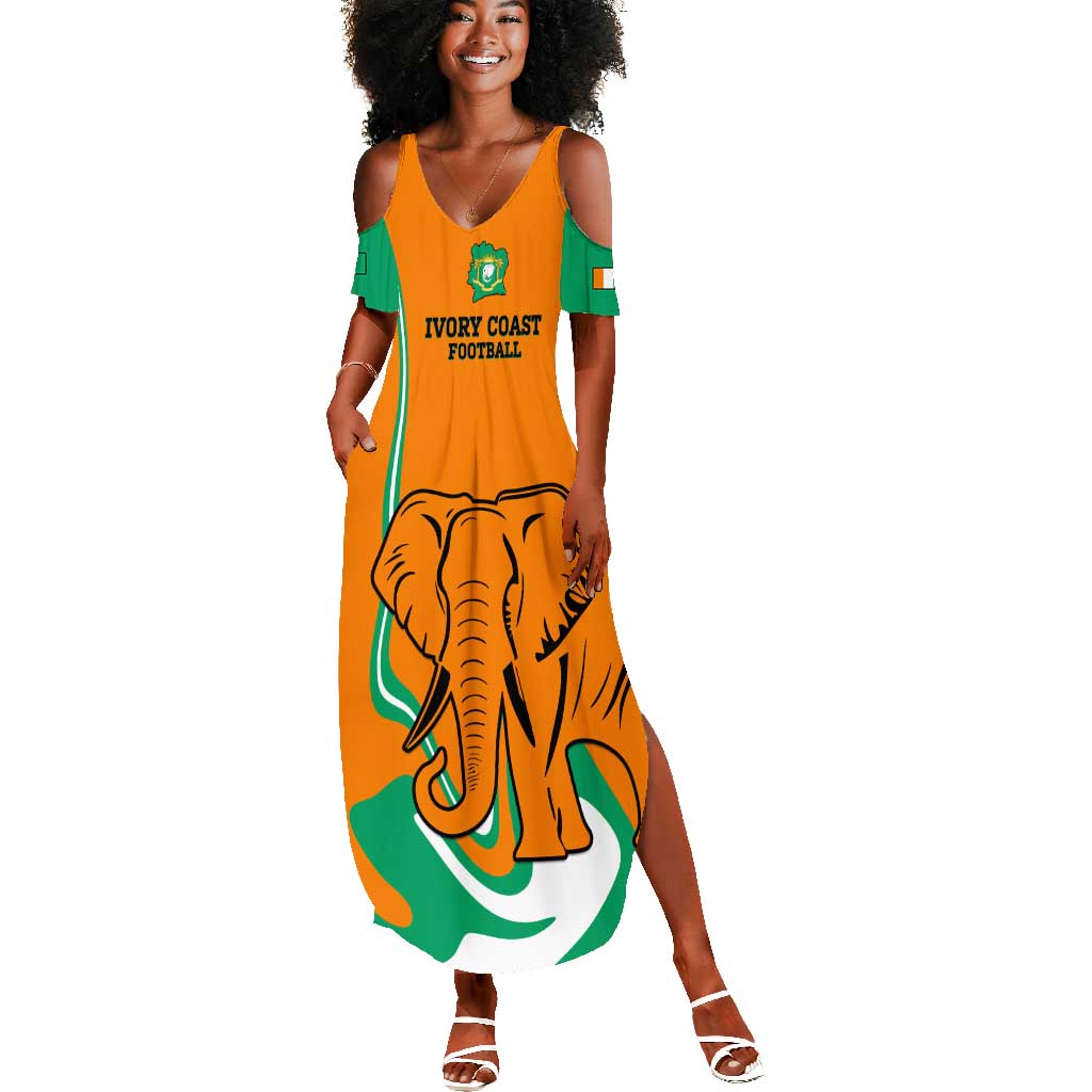 Custom Ivory Coast Football Summer Maxi Dress 2024 Go Champions Les Elephants