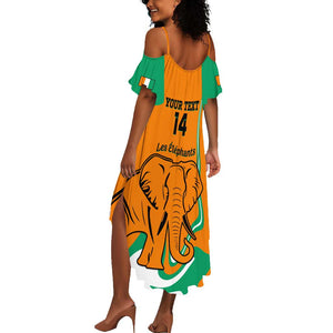 Custom Ivory Coast Football Summer Maxi Dress 2024 Go Champions Les Elephants