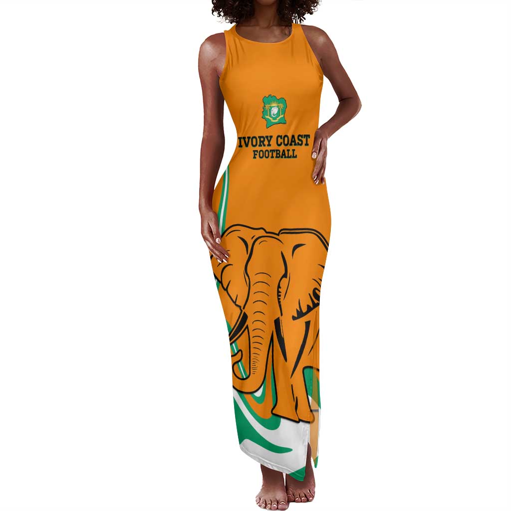 Custom Ivory Coast Football Tank Maxi Dress 2024 Go Champions Les Elephants