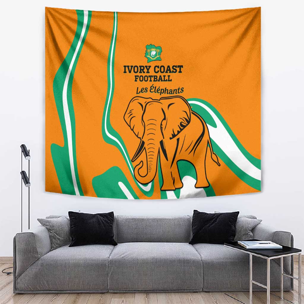 Ivory Coast Football Tapestry 2024 Go Champions Les Elephants