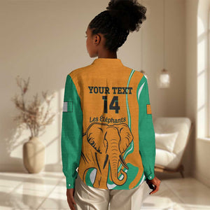 Custom Ivory Coast Football Women Casual Shirt 2024 Go Champions Les Elephants