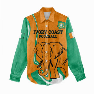 Custom Ivory Coast Football Women Casual Shirt 2024 Go Champions Les Elephants