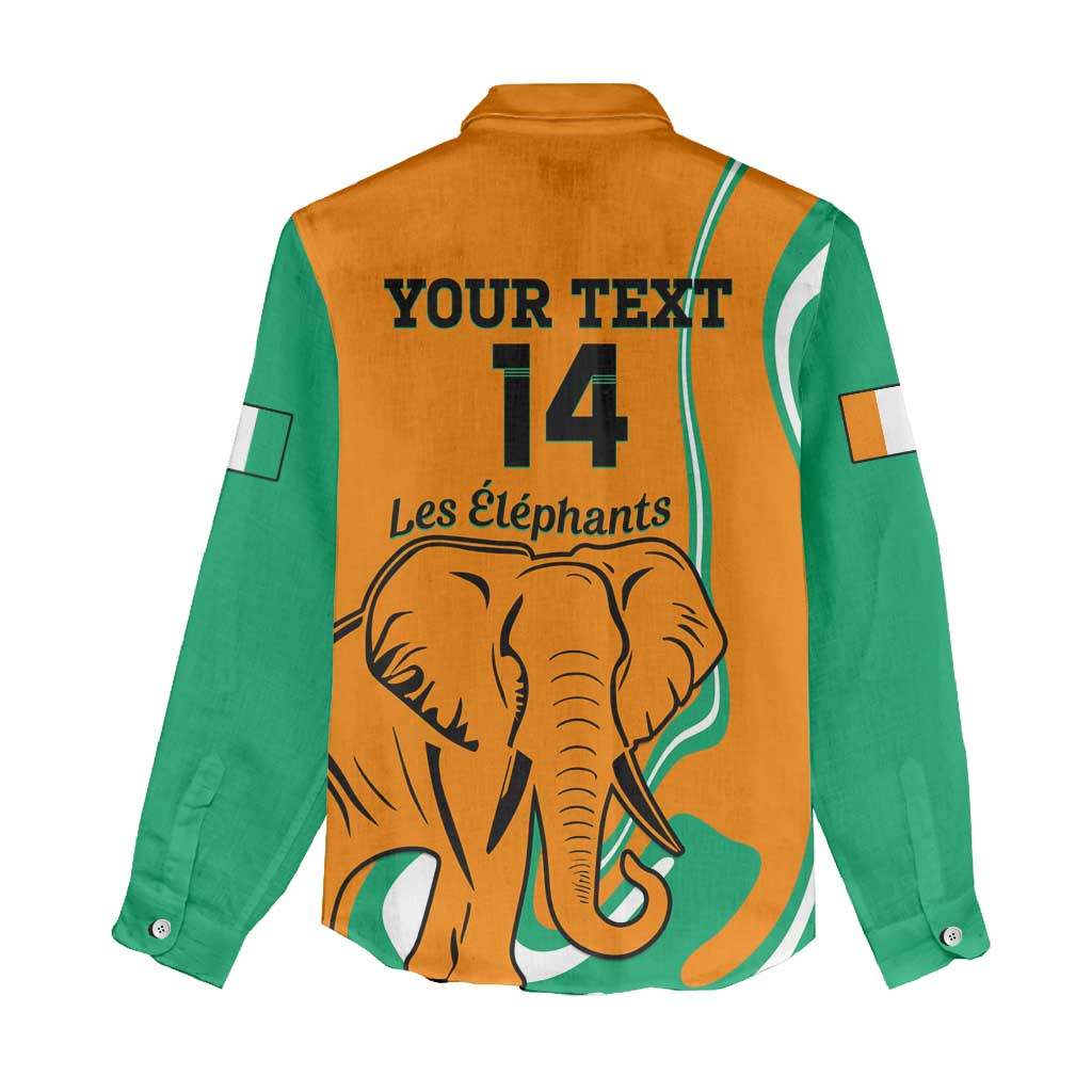 Custom Ivory Coast Football Women Casual Shirt 2024 Go Champions Les Elephants LT14