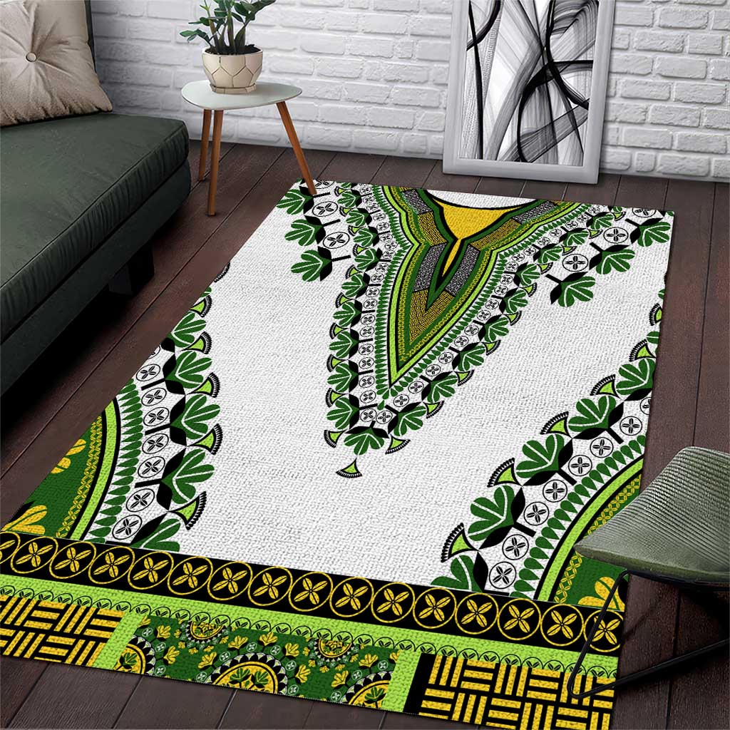 Africa Area Rug African Dashiki Royal Green Version