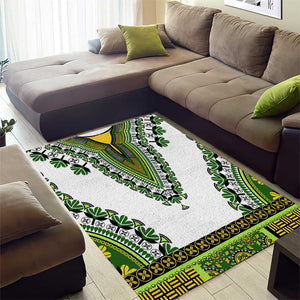 Africa Area Rug African Dashiki Royal Green Version