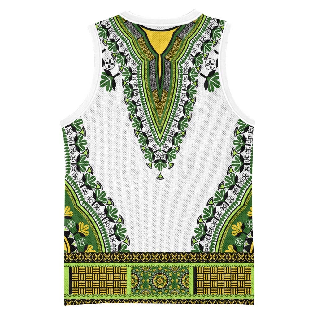 Africa Basketball Jersey African Dashiki Royal Green Version LT14