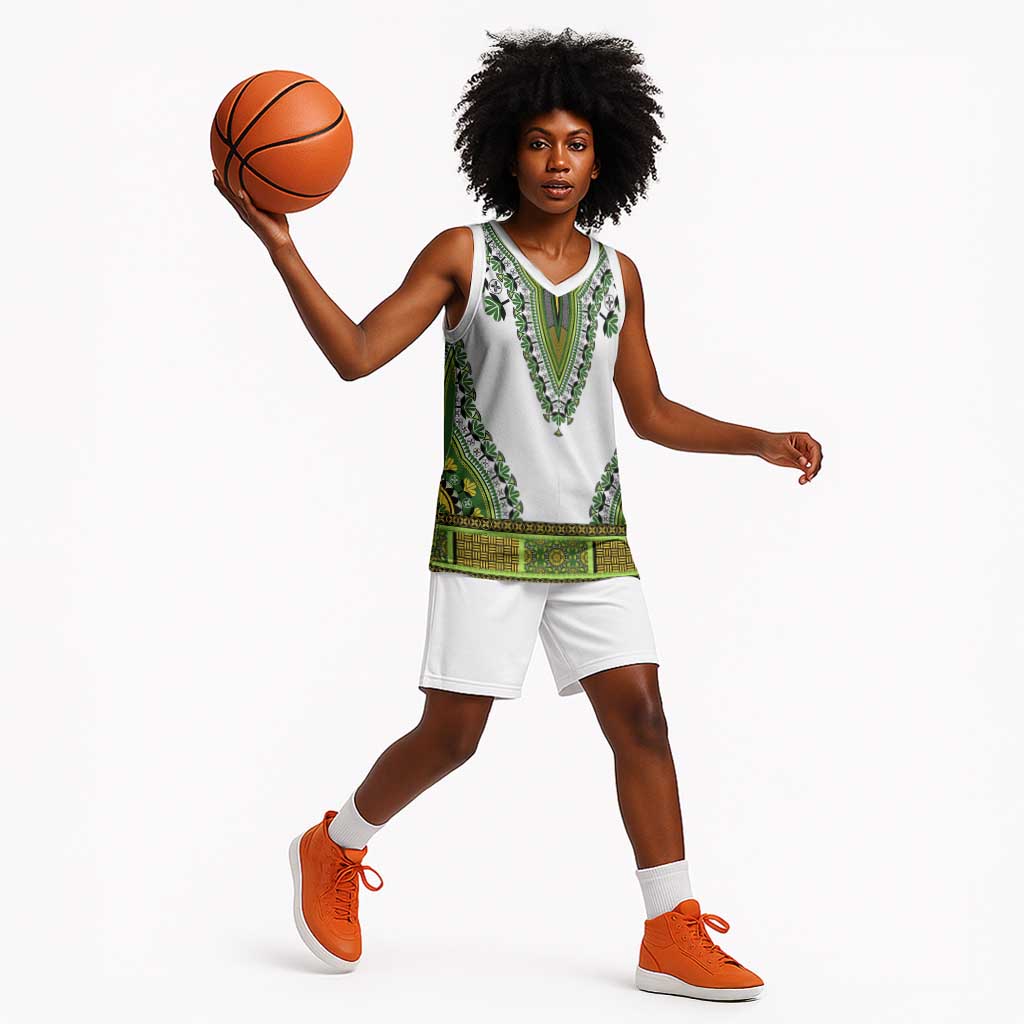 Africa Basketball Jersey African Dashiki Royal Green Version LT14