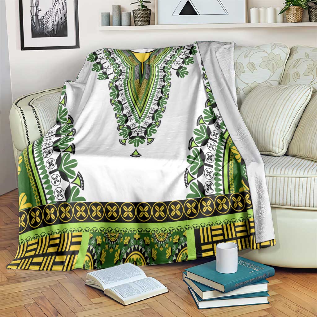 Africa Blanket African Dashiki Royal Green Version