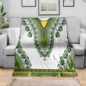 Africa Blanket African Dashiki Royal Green Version