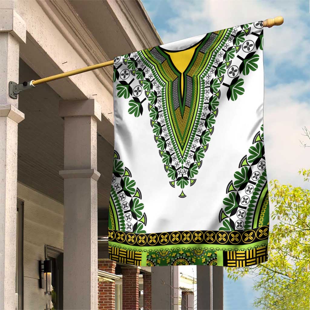 Africa Garden Flag African Dashiki Royal Green Version