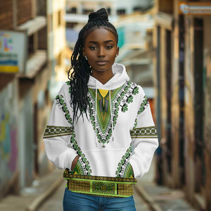 Africa Hoodie African Dashiki Royal Green Version