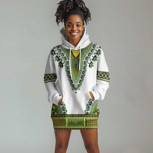 Africa Hoodie Dress African Dashiki Royal Green Version