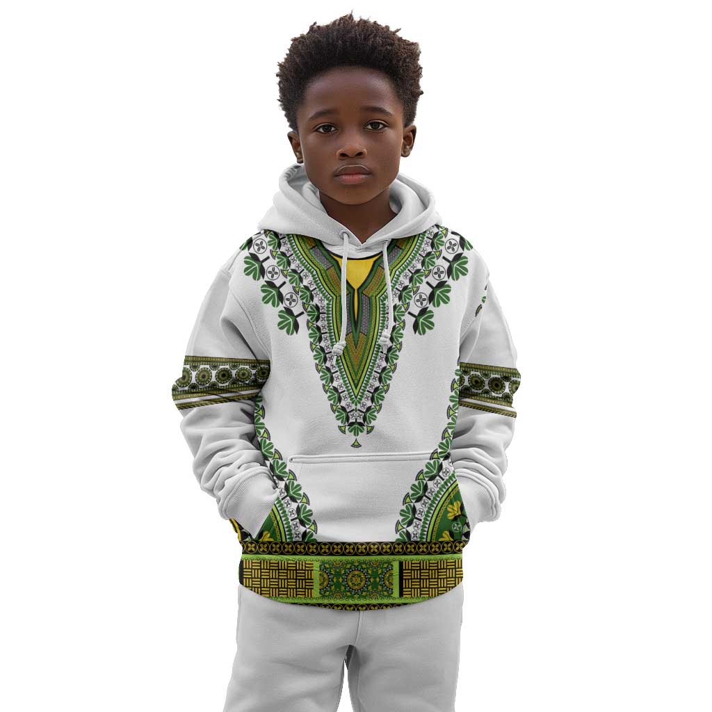 Africa Kid Hoodie African Dashiki Royal Green Version