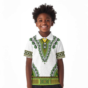 Africa Kid Polo Shirt African Dashiki Royal Green Version