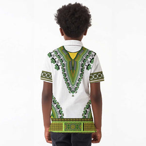 Africa Kid Polo Shirt African Dashiki Royal Green Version