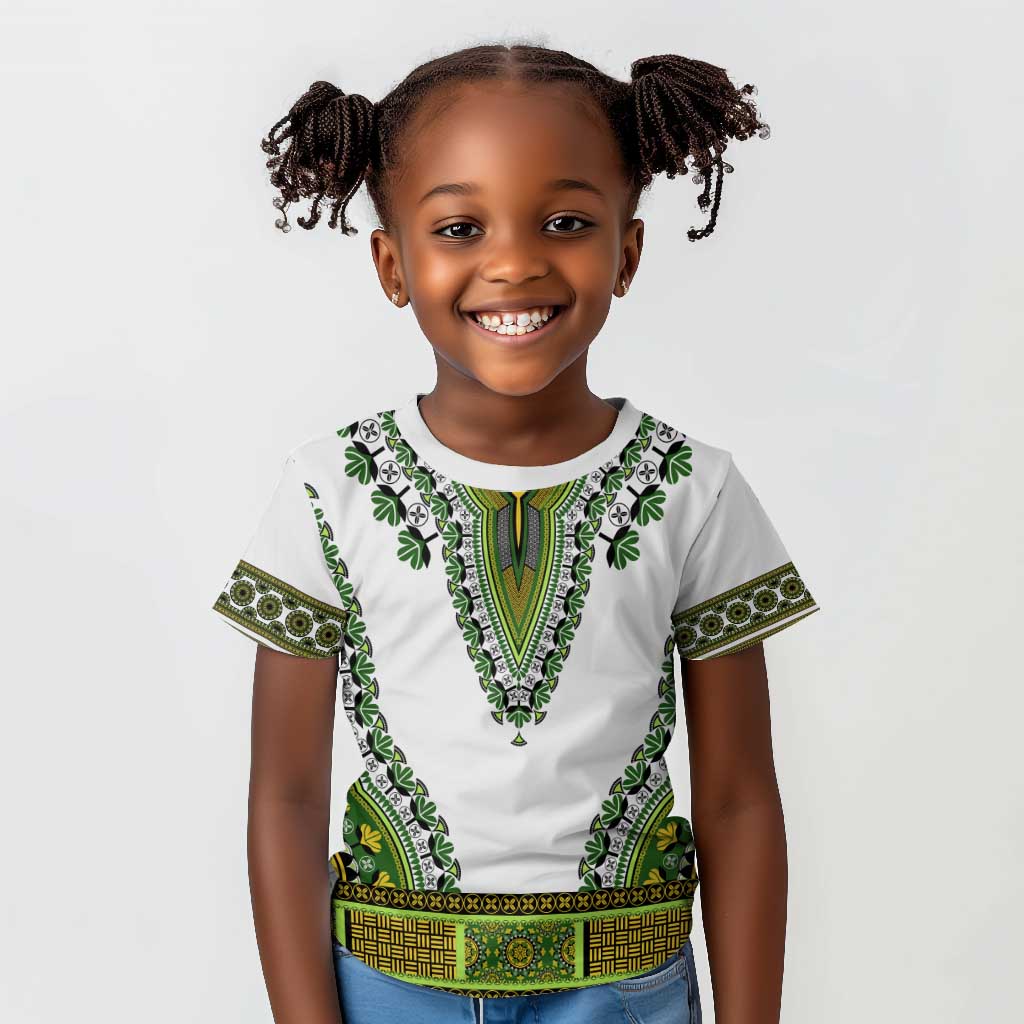 Africa Kid T shirt African Dashiki Royal Green Version