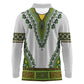 Africa Long Sleeve Polo Shirt African Dashiki Royal Green Version