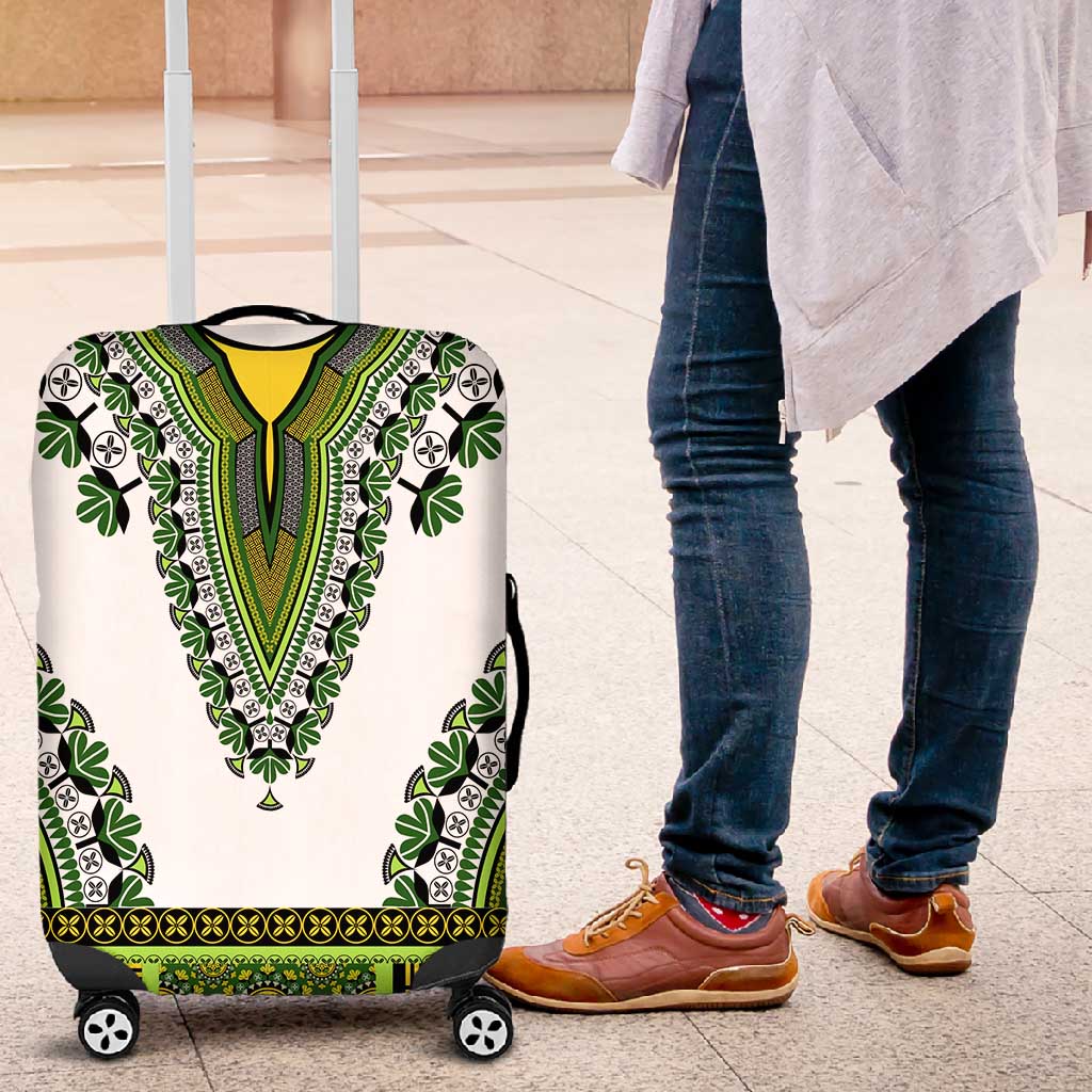 Africa Luggage Cover African Dashiki Royal Green Version