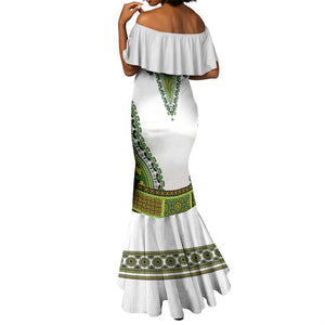 Africa Mermaid Dress African Dashiki Royal Green Version