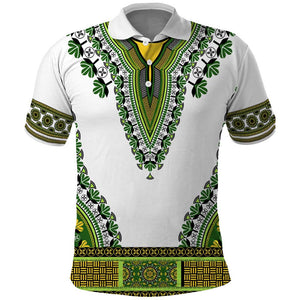 Africa Polo Shirt African Dashiki Royal Green Version