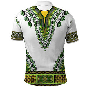 Africa Polo Shirt African Dashiki Royal Green Version