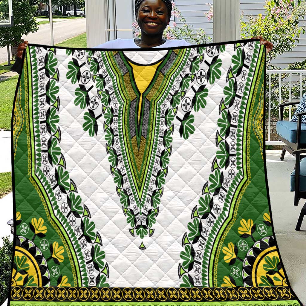 Africa Quilt African Dashiki Royal Green Version