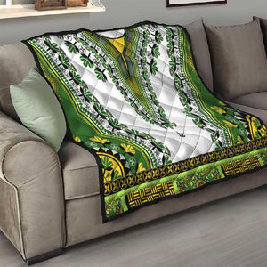 Africa Quilt African Dashiki Royal Green Version