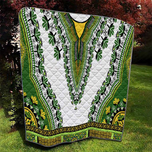 Africa Quilt African Dashiki Royal Green Version