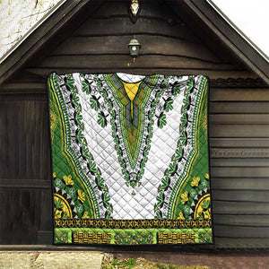 Africa Quilt African Dashiki Royal Green Version