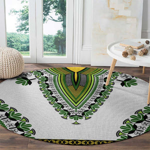 Africa Round Carpet African Dashiki Royal Green Version