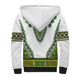 Africa Sherpa Hoodie African Dashiki Royal Green Version