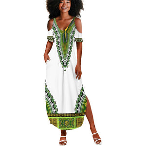 Africa Summer Maxi Dress African Dashiki Royal Green Version